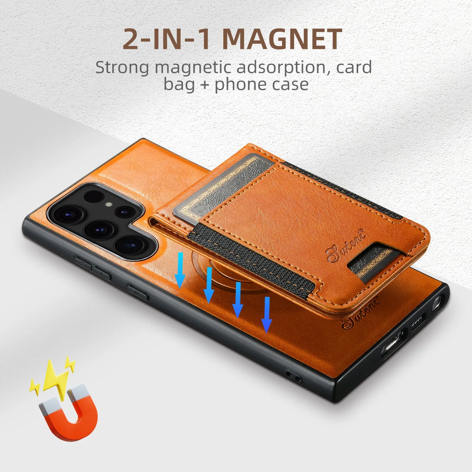 2-in-1 Magnetic Flip Wallet Phone Case for Samsung Galaxy