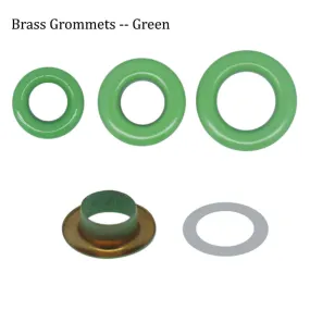 20 Sets Brass Grommets--Green