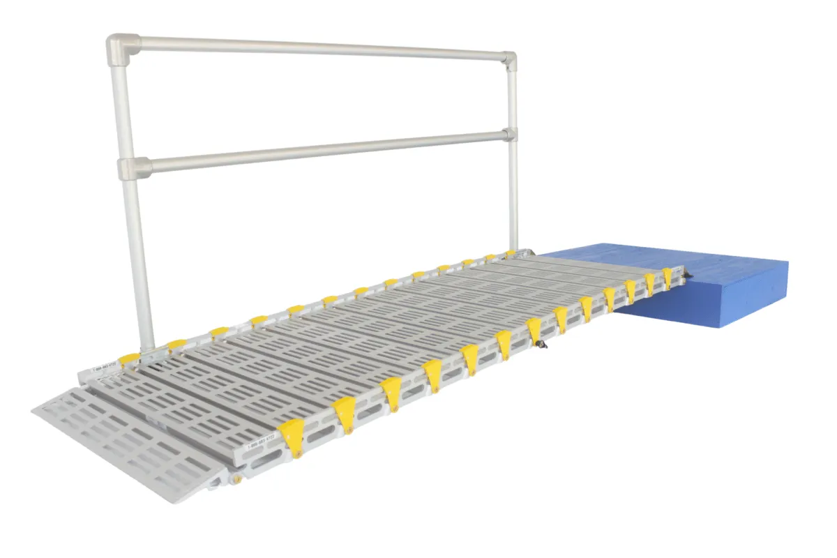 26" Wide Modular Ramp System with Straight End Handrails