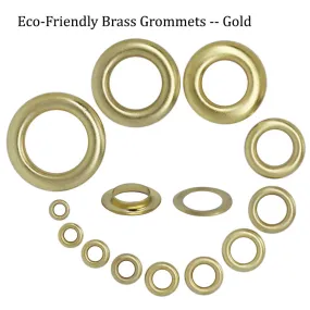 50 Sets Brass Grommets--Gold