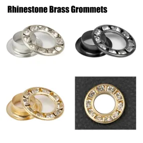 50 Sets Rhinestone Brass Grommets