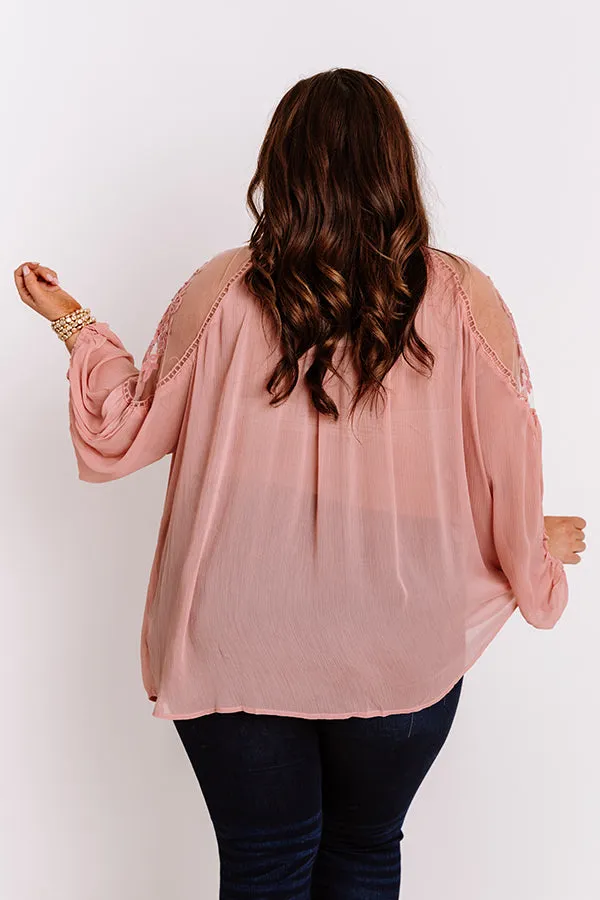 All Day Chic Lace Top in Blush Curves