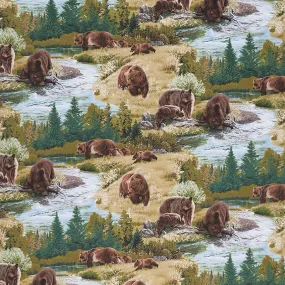 Animals - North American Wildlife Bears Green Yardage