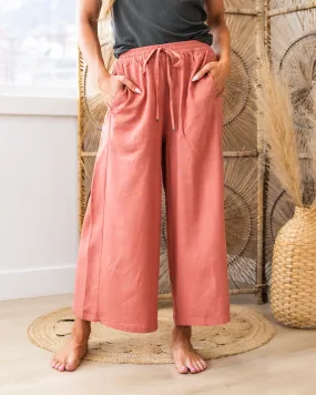 Auburn Linen Wide Leg Cropped Pants FINAL SALE