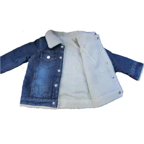 Baby Boys Denim Jacket 2018 New Children's Clothing Autumn Winter Plus Thick Velvet Infant Jacket