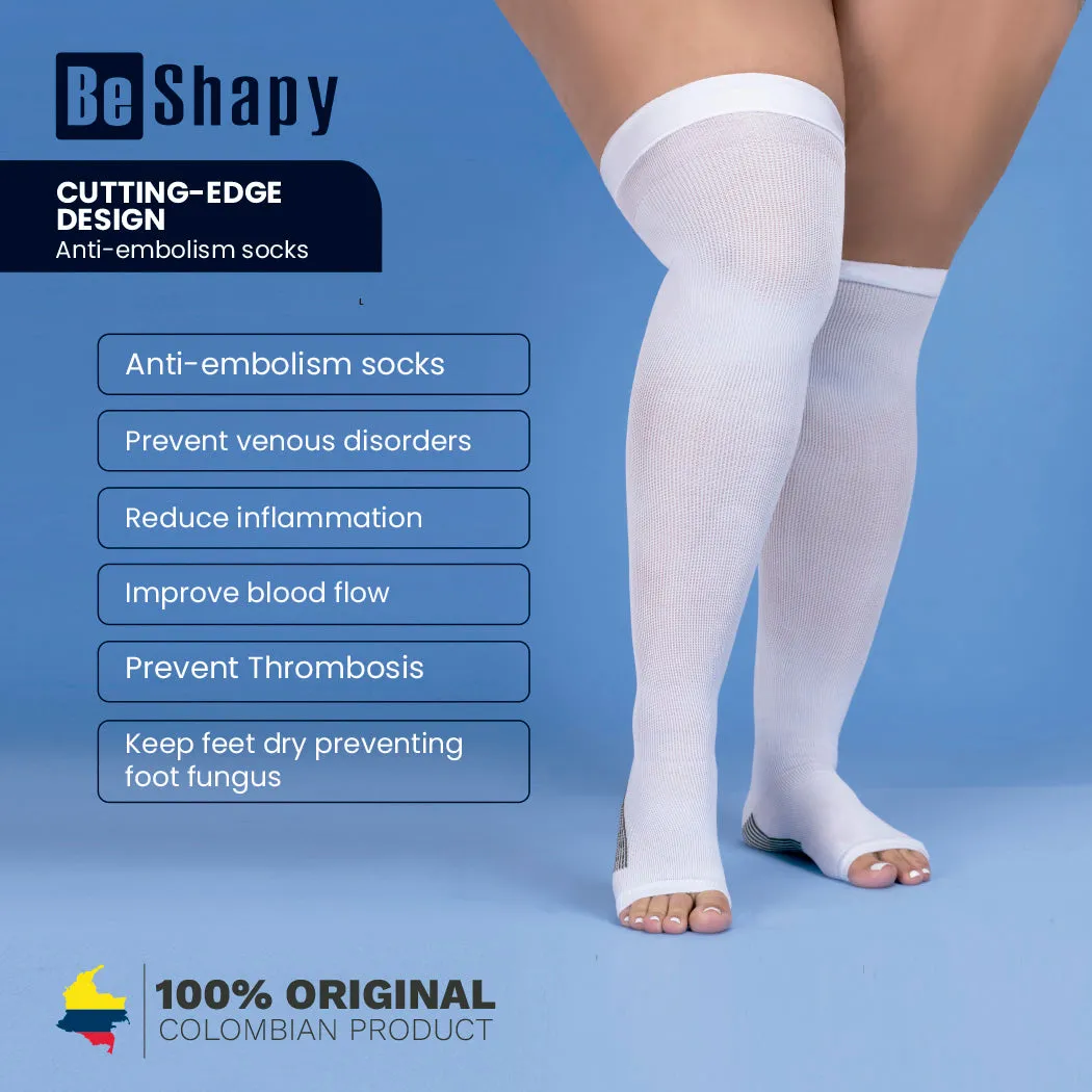 Be Shapy | Anti Embolism Compression Stockings Over the Knees | Medias Operatorias o Post Operatorias