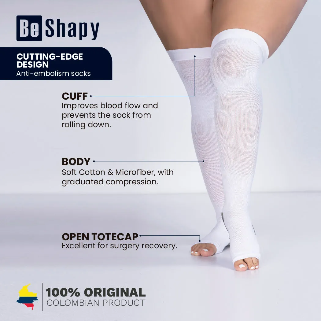 Be Shapy | Anti Embolism Compression Stockings Over the Knees | Medias Operatorias o Post Operatorias