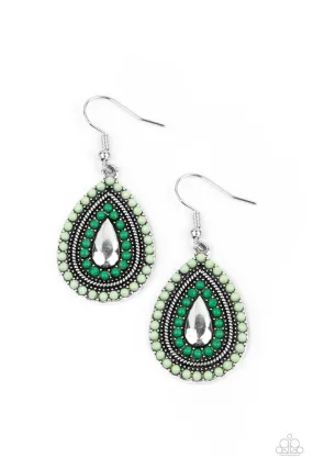 Beaded Bonanza Green-Earrings