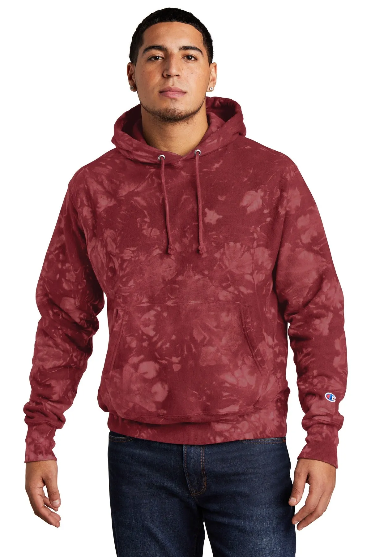 Champion Reverse Weave Scrunch-Dye Tie-Dye Hooded Sweatshirt. TDS101