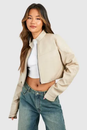 CROPPED MOTO BOMBER JACKET