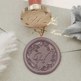 Custom Tulip Border Single Initial Wax Seal Stamp