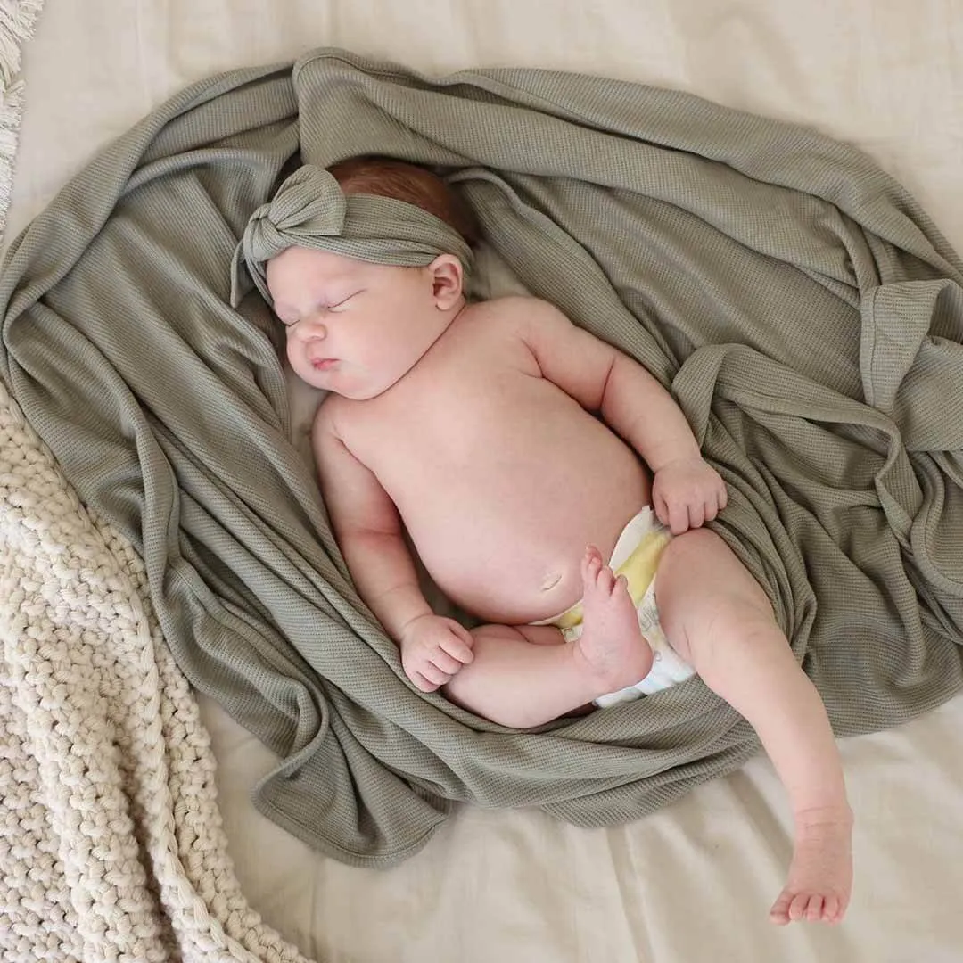 Eucalyptus Waffle Bamboo Oversized Swaddle Blanket