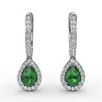 FANA Emerald and Diamond Pear Drop Earrings ER1394E