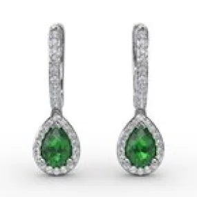 FANA Emerald and Diamond Pear Drop Earrings ER1394E