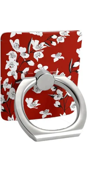 Floral Forest | Red Cherry Blossom Floral Phone Ring