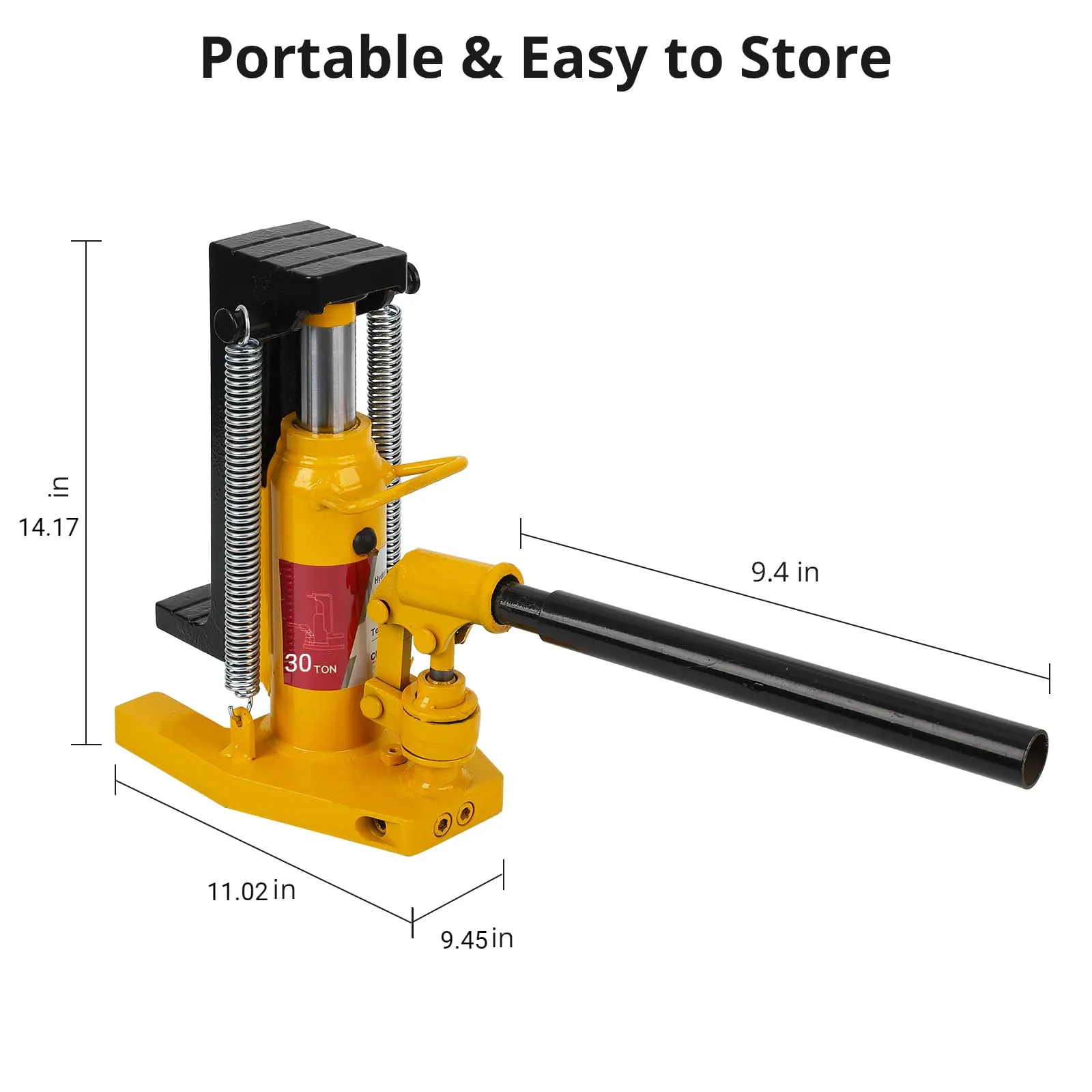 GARVEE 30Ton Hydraulic Toe Jack, Floor Lift with Manual Hand Pump