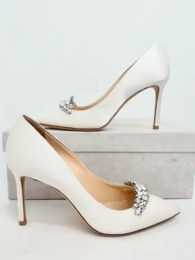 Jimmy Choo Women's Romy Ivory Crystal Heels Size 36.5