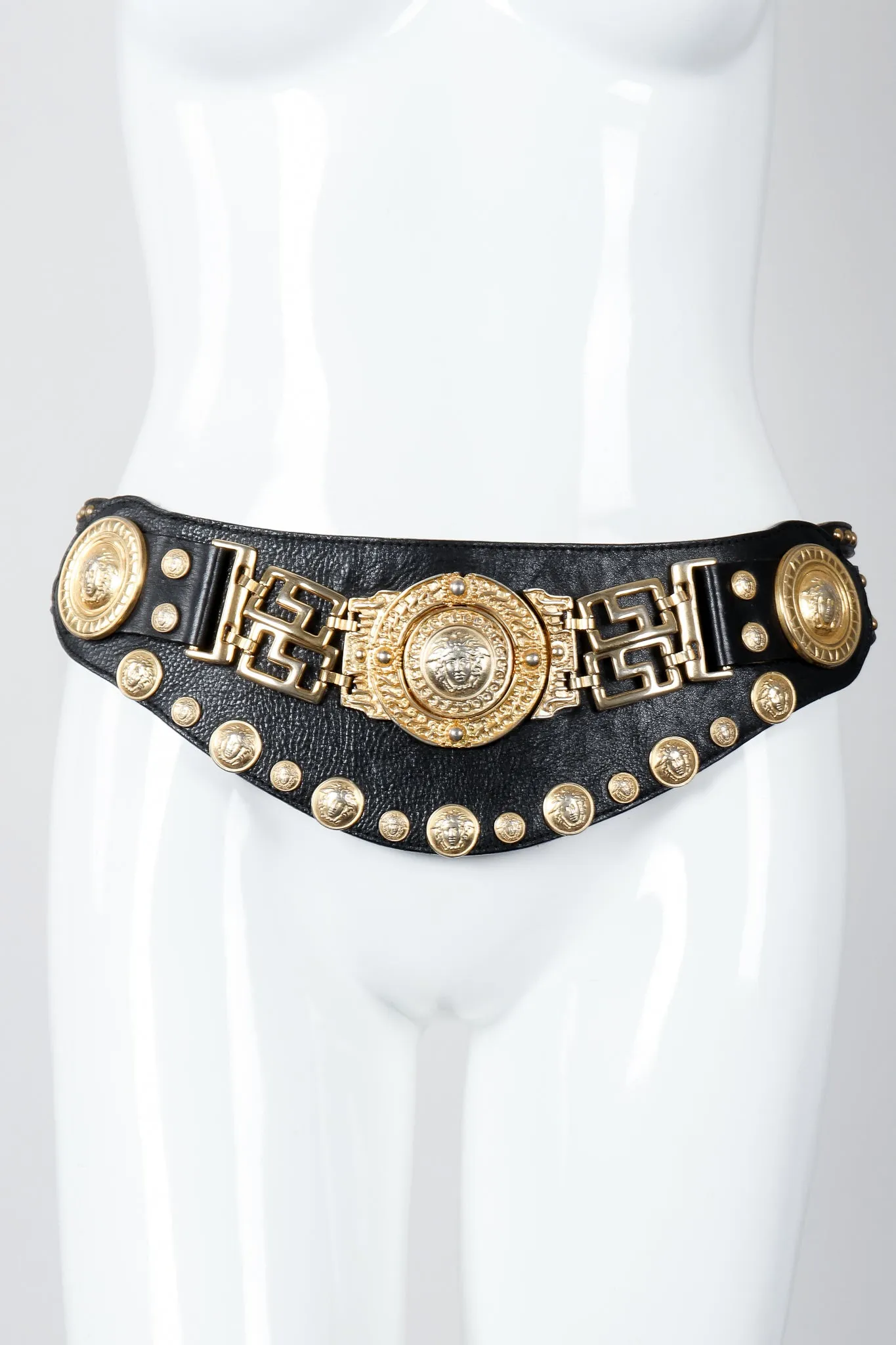 Leather Medusa Contour Belt