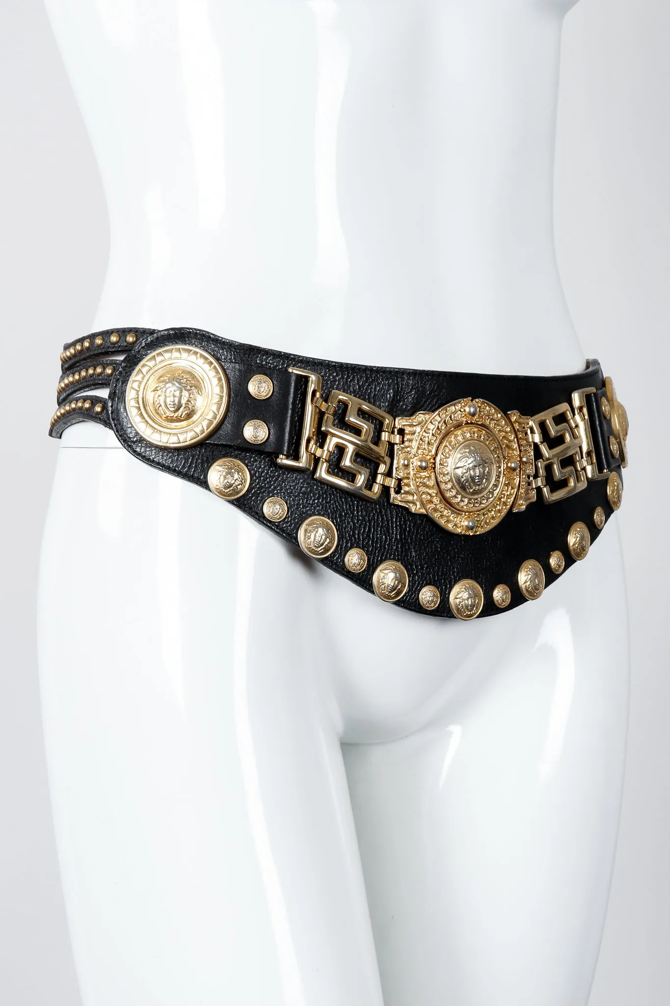 Leather Medusa Contour Belt