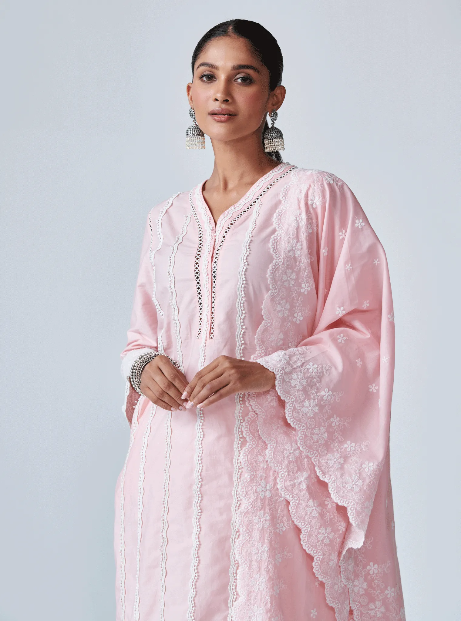 Mulmul Cotton Ellen Pink Kurta