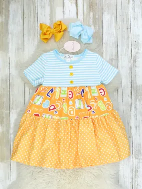 Orange & Blue Alphabet Dress