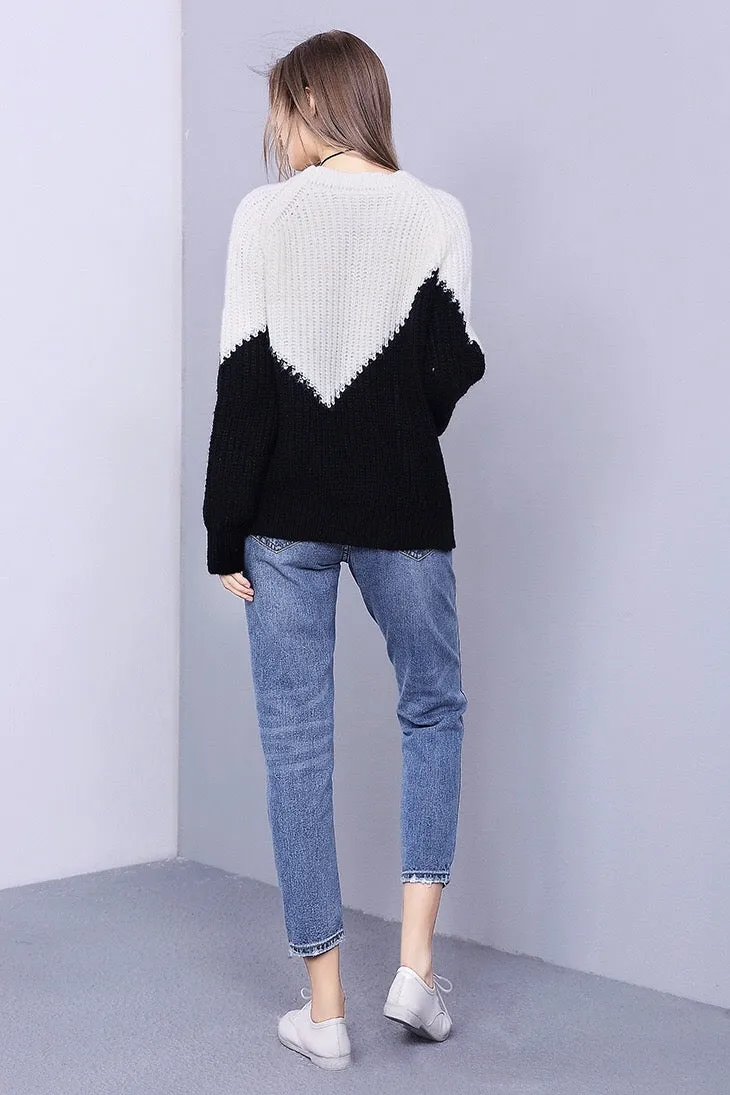 Oversized Contrast Sweater