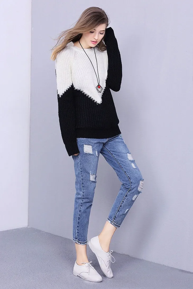 Oversized Contrast Sweater