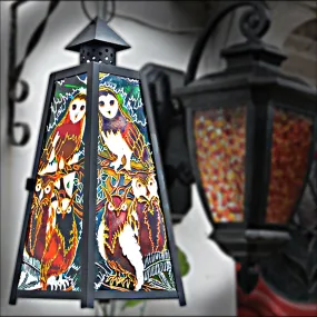 Owls in a Forest Lantern