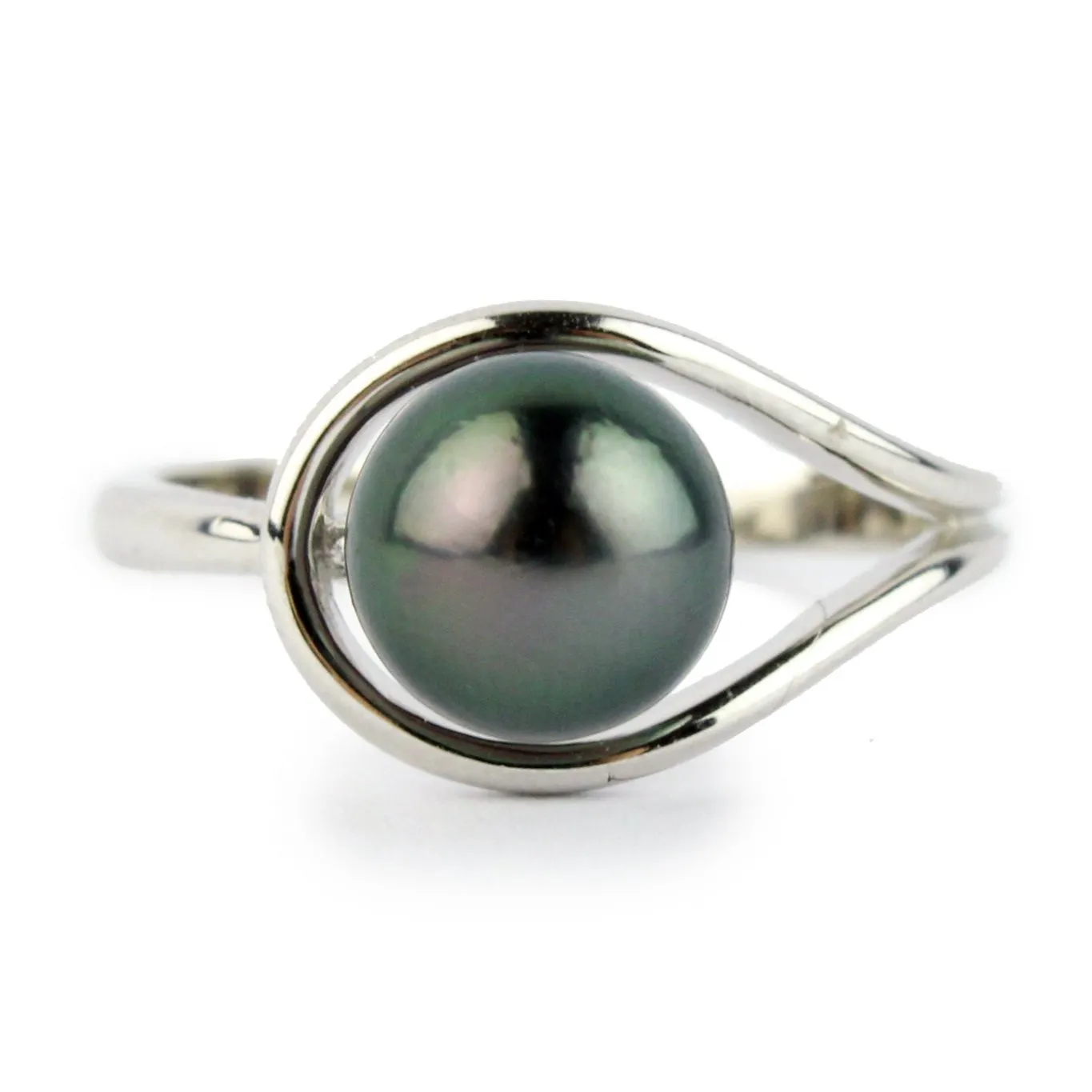 Royal Peacock Tahitian Pearl Teardrop Ring