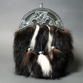 Skunk Fur Dress Sporran With Chrome Cantle