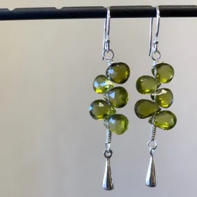 Stack tassel peridot earrings