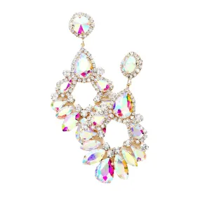 Teardrop Marquise Crystal Drop Evening Earring