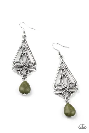 Transcendent Trendsetter - Green Paparazzi Earrings