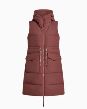 Varley Irving Long Down Gilet in Hot Chocolate