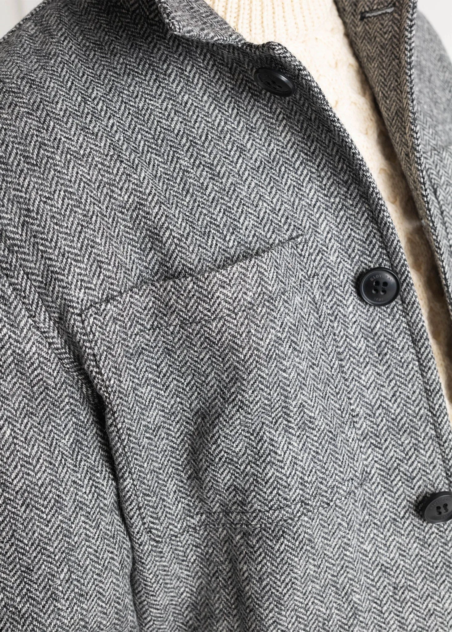 Walter Jacket Herringbone Black & White