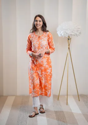 Zainab Chikankari Mulmul Straight Kurta